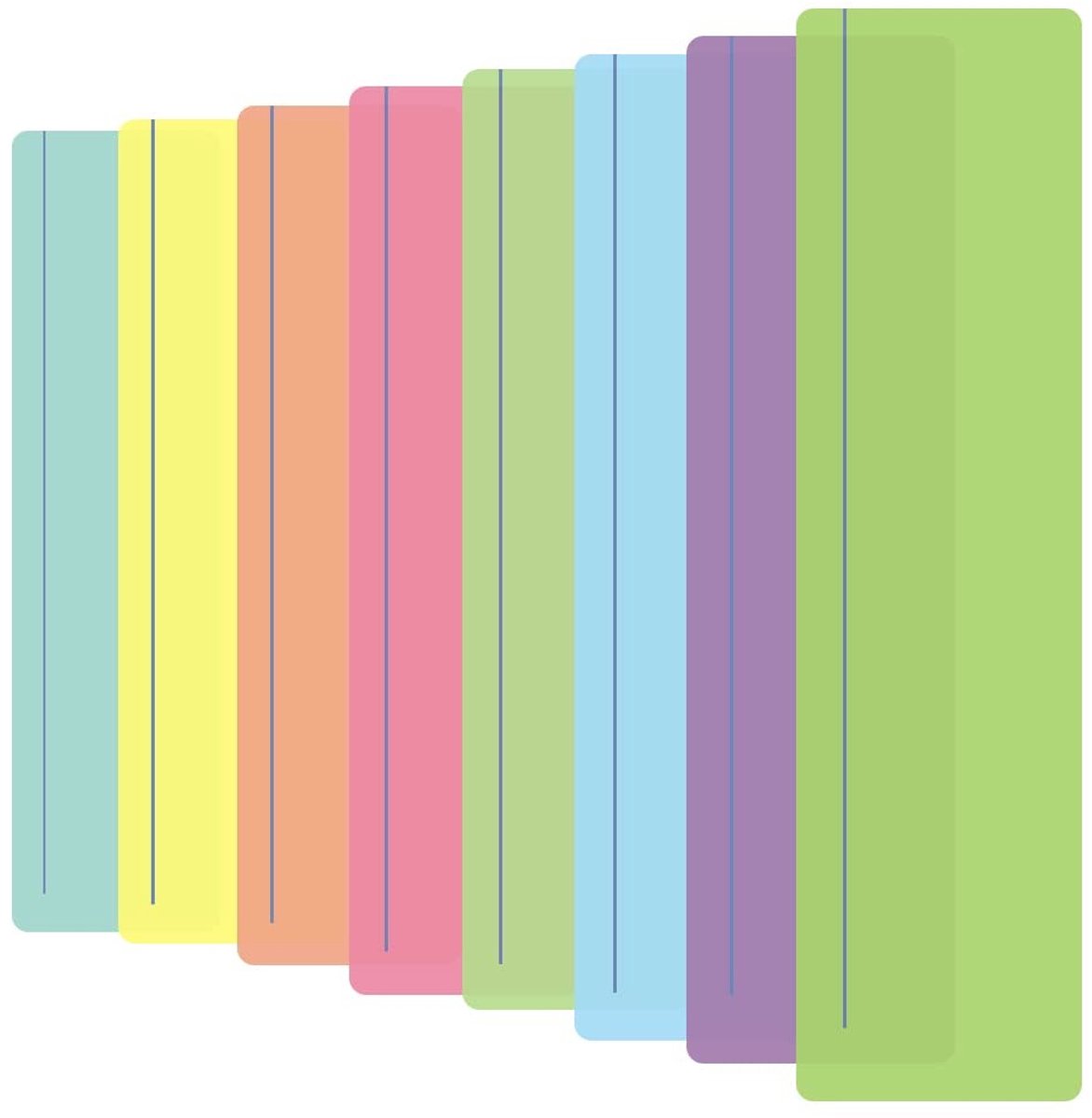 Set van 8 Kleurrijke Leestrips voor Dyslexie - LED Leeshulpmiddelen, Visuele Hulp en Volgregels voor Vermindering van Visuele Stress en Ondersteuning bij Beginnende Lezers