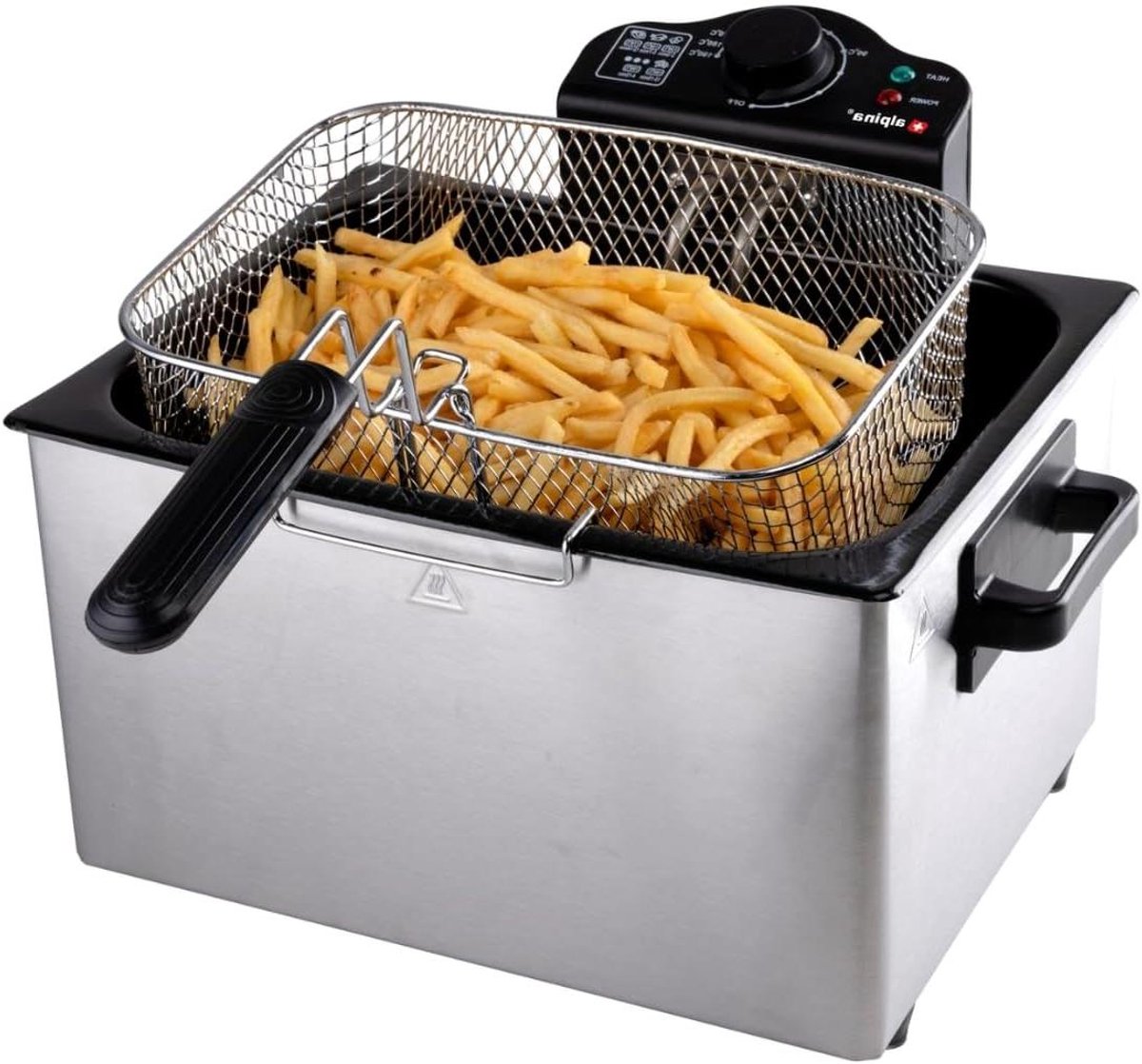 Frituurpan Dubbel - Friteuse RVS - Snacks Bakken - 3 Frituurmanden - 5 Liter - Zilver