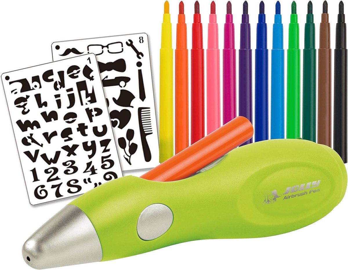 Airbrush set voor kinderen - spuitkleuren - non-toxisch - ideaal voor creatieve kunstwerken - SnelShoppen