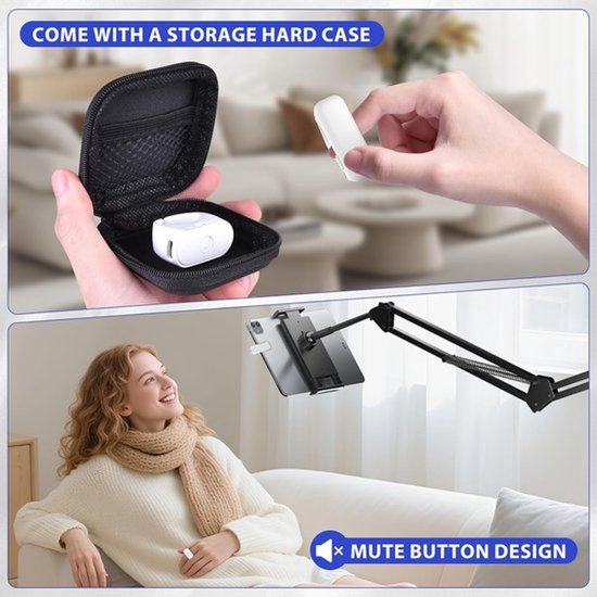 Witte Page Turner Afstandsbediening Voor E-readers Met Cameratrigger, Draadloos Accessoire Compatibel Met Diverse E-readers En Tablets — afbeelding 2