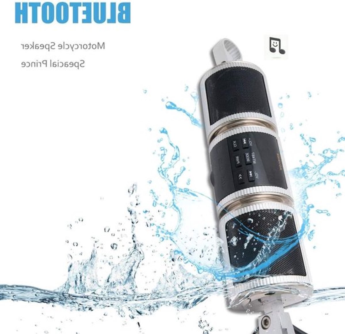 Waterdichte Bluetooth Audio Radio voor Motoren, Handlebar Mount Stereo MP3 Speaker met Krachtig Geluid en Eenvoudige Installatie