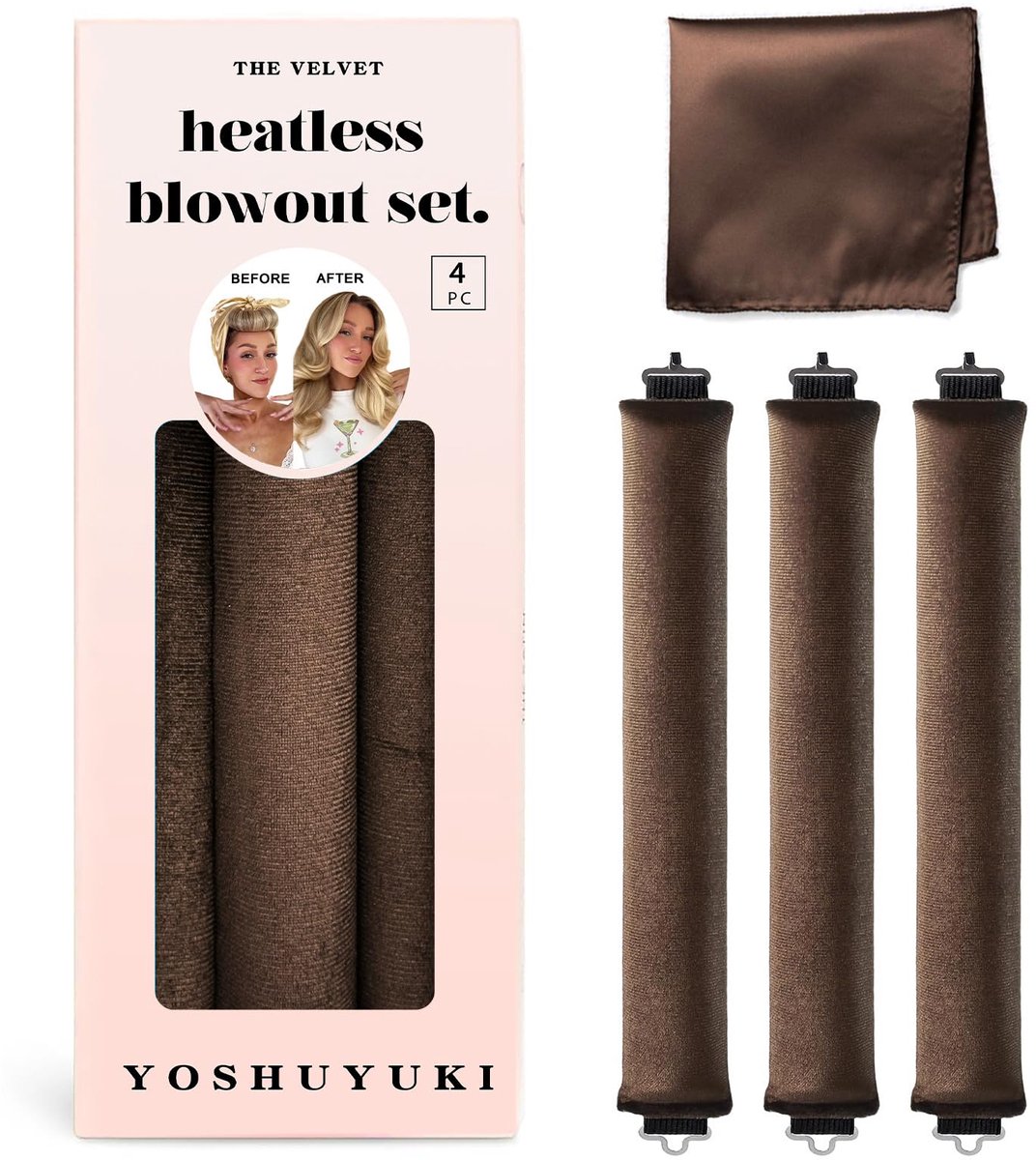 Hittevrije Krulset - Slaaprollers - Haar Krullen - Zonder Hitte Schade - Jumbo Formaat - Zwart
