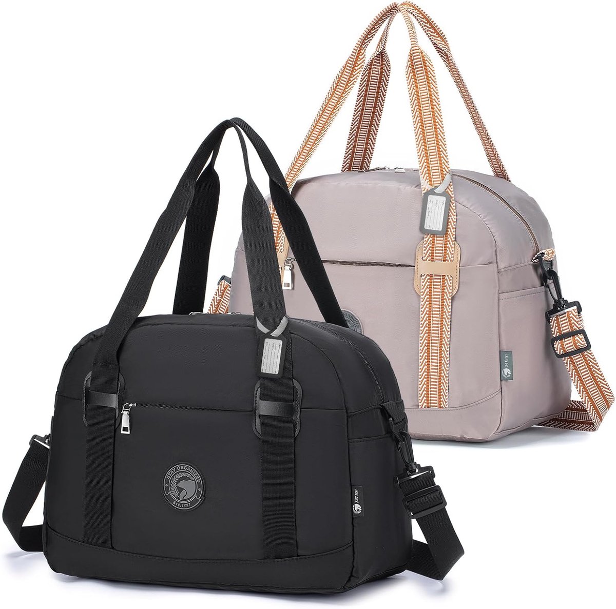 SnelShoppen - 2x Reistas 40x30x20 cm Wizzair Transavia Handbagage Sporttas - Vouwbare Waterdichte Reisetas - 25L Onderstoel Koffer voor Weekend Vliegt