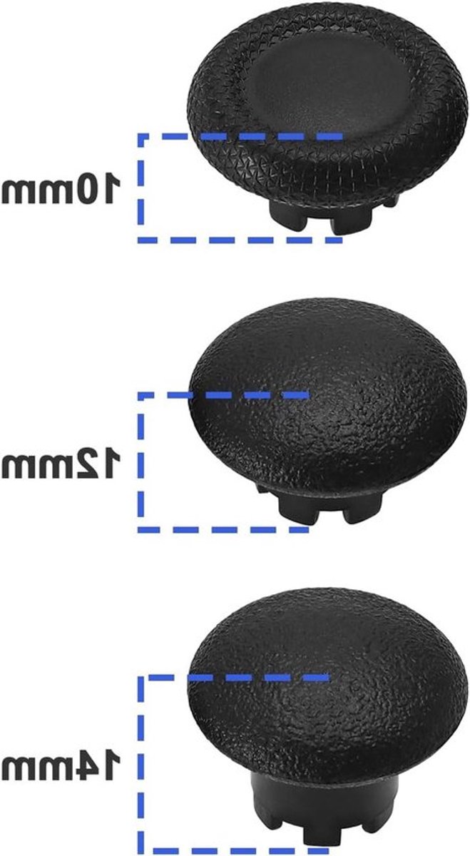 6-in-1 set duimstickcaps - Compatibel met PS5 Edge-controller - Verwisselbare duimstickcaps - Antislip grip - Duurzaam kunststof - 3 hoogtes 10 mm / 12 mm / 14 mm - Duimstick — afbeelding 2