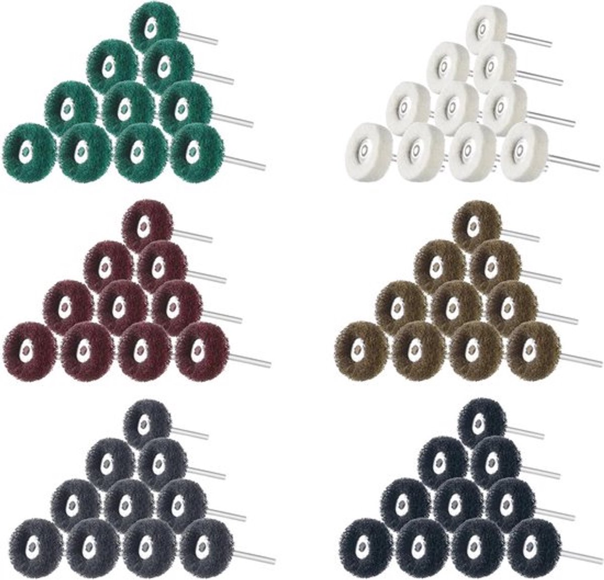 60 Stuks Schuur- en Polijstschijven, Korrel 80/150/240/320/600/1000, Accessoires voor Draa gereedschap en Schuren