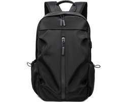 LISM-Unisex reisrugzak, 20 liter, draagbare laptoprugzak met USB-oplaadpoort en bagageriem, waterdicht, Geschikt voor werk, zakenreizen, fitness, sport en weekendtrips. Zwart.