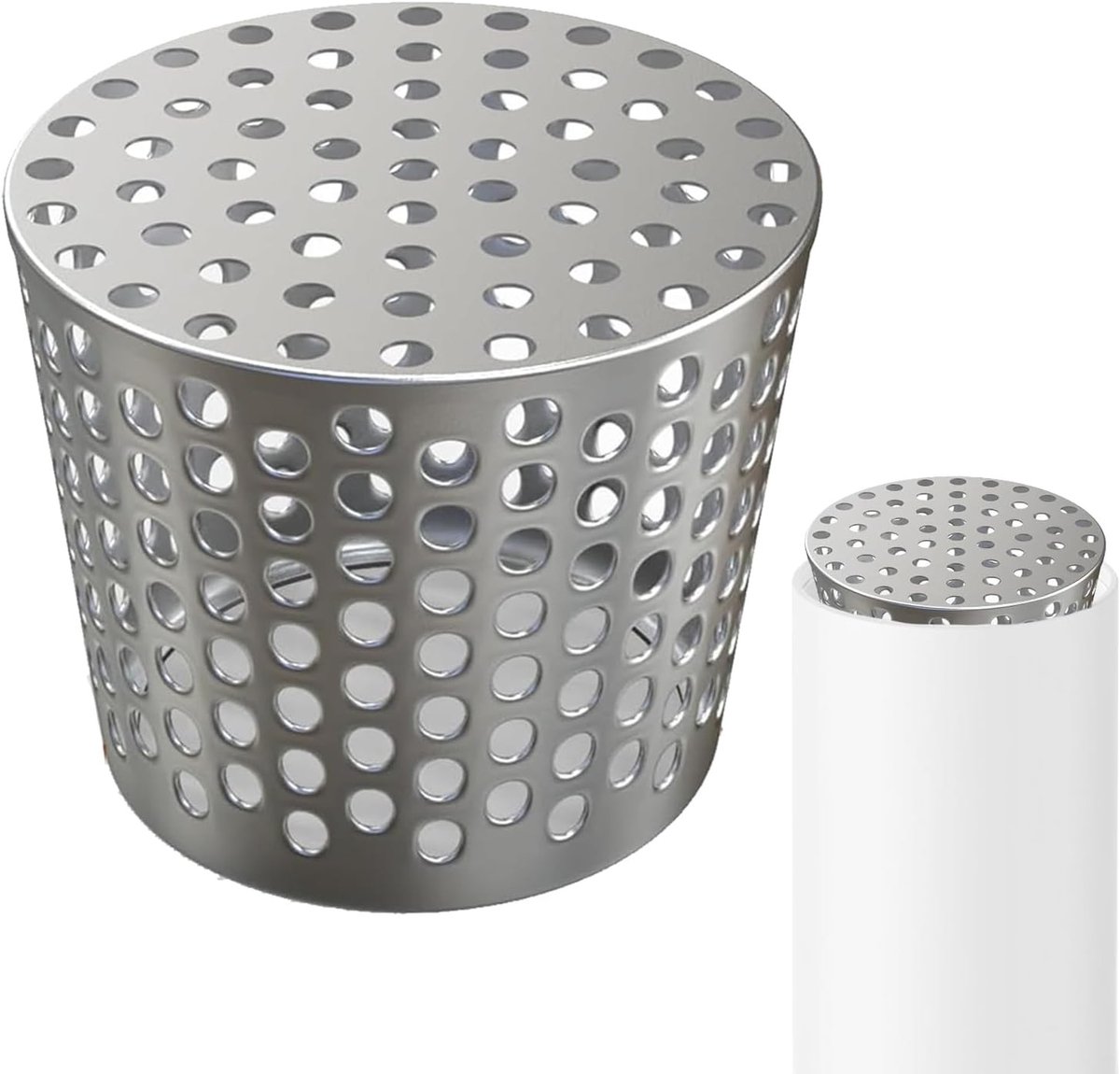 RVS Bladbescherming voor Regenpijpen 68-83 mm - Gootbescherming en Afvoerfilter voor Plat Gootdrainagesysteem en Afvoerpijpen