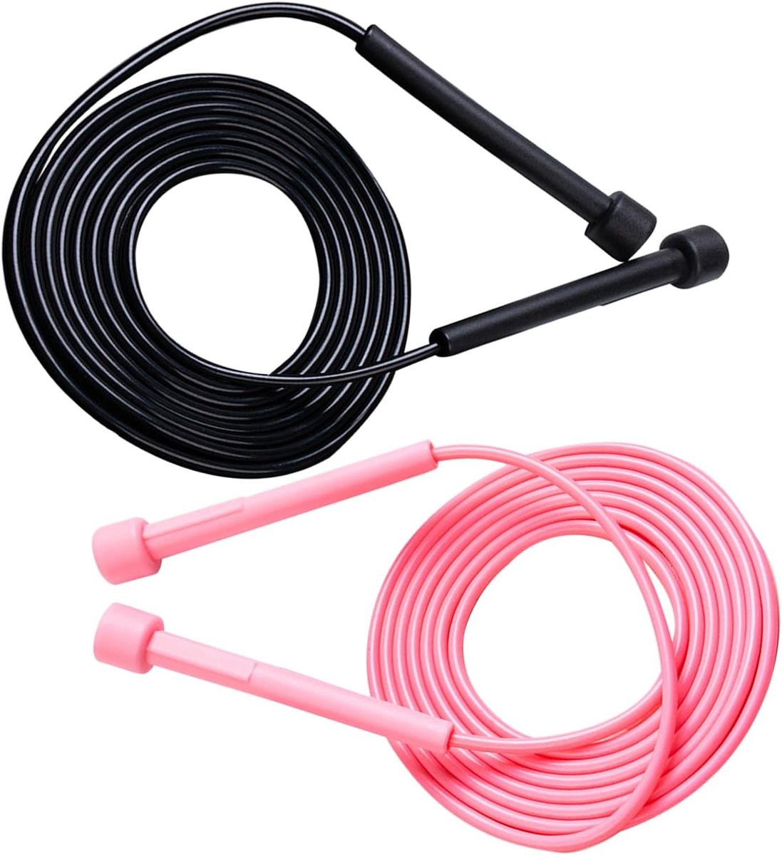 2 Stuks Verstelbare Springtouwen van 280 cm - Lichtgewicht PVC Springtouwen voor Fitness en Persoonlijke Training voor Volwassenen, Mannen en Vrouwen