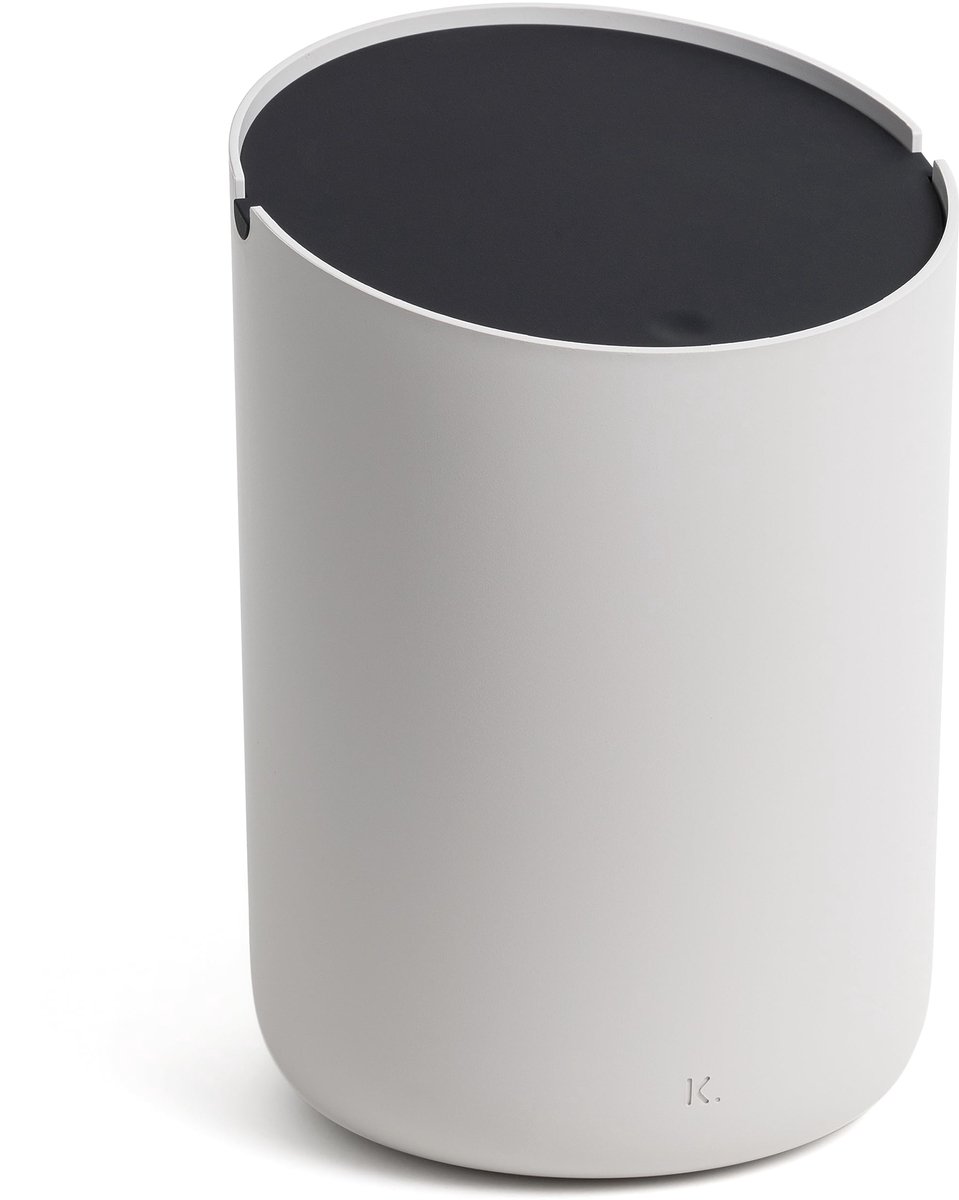SnelShoppen - Kleine Tafel Afvalbak 'Tove' 1,5L | Mini Cosmetica-Emmer voor Badkamer, Keuken & Bureau | Antislip, Binnenemmer in Taupe en Zwart