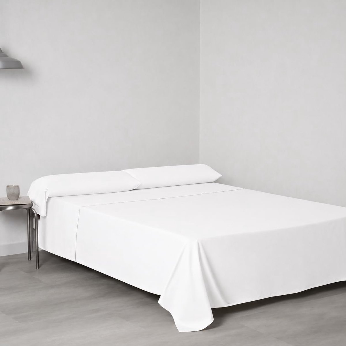 SnelShoppen - Beddengoed voor Tweepersoonsbed 160x200 cm, 100% Katoen, Oeko-Tex 100, Wit, Inclusief Lakens en 2 Kussenslopen, Luxe en Comfortabel