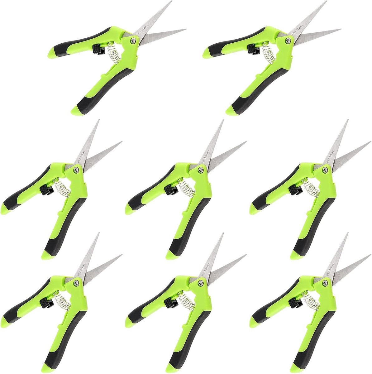8PCS 6.5 Inch Groene Tuinscharen, RVS Snoeischaren met Rechte Punt, Microtip Handgereedschap voor Tuin en Gazon