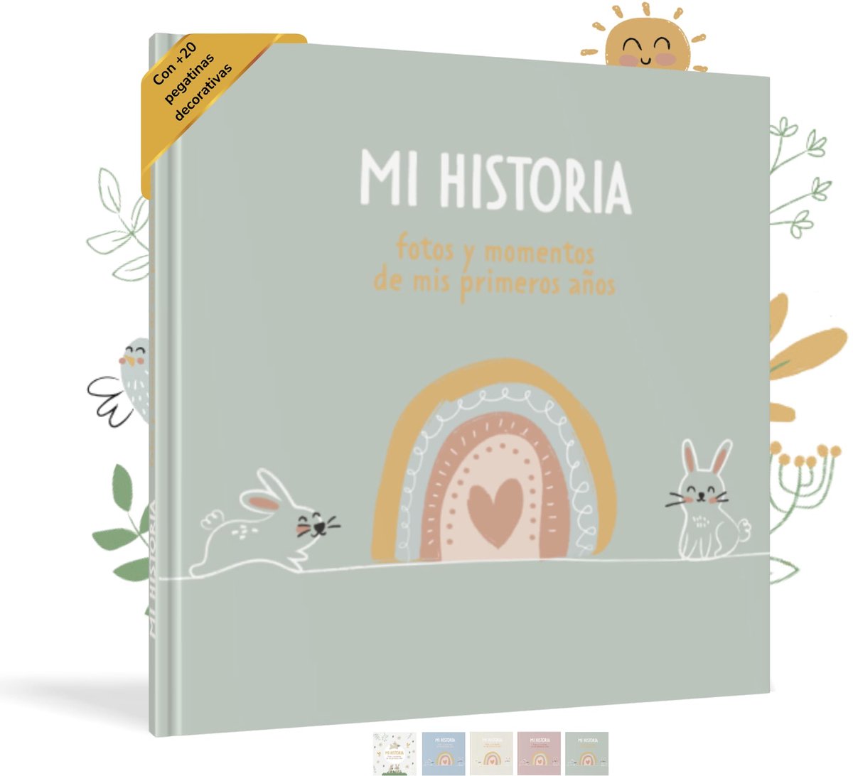 SnelShoppen - Babyalbum voor het eerste jaar tot 5 jaar met 50+ pagina's, inplakken van foto's, beschrijvingen en stickers, ideaal voor kinderen en fe