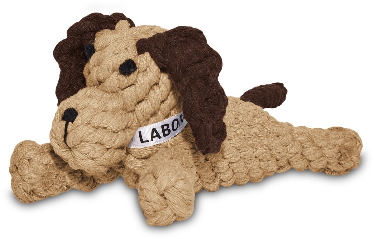 LABONI DOGGY DOG JR Hondenspeelgoed - Katoenen Touwspeeltje voor Kleine Honden & Puppy’s - Tandverzorgend - Handgemaakt - Zeer Hoogwaardig - Lange levensduur - Bekroond met een International Design Award