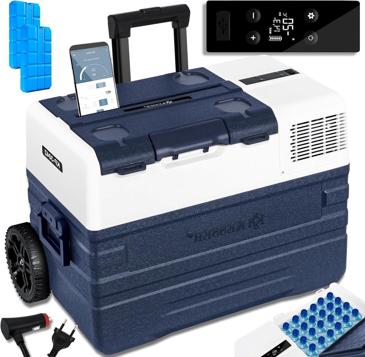 Compressor Koelbox - Elektrische Frigobox - Kamperen en Reizen - APP-bediening tot -20°C - 42 Liter - Marineblauw