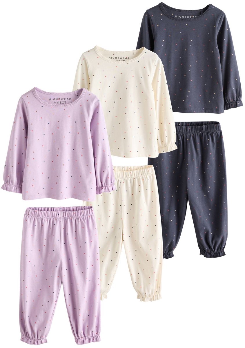 Next - Meisjes - Set van 3 pyjama's met joggingbroek - Paars