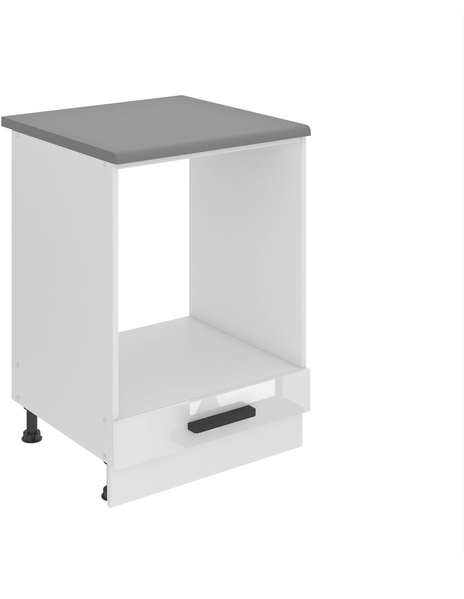 BELINI Ovenombouwkast SDP 60 cm met Klep met Werkblad - Wit Hoogglans
