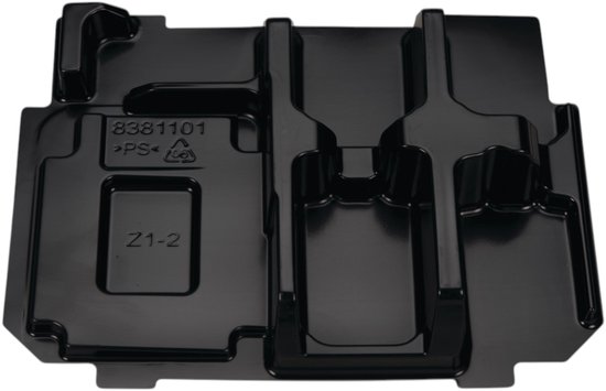 Insert en plastique noir avec compartiments et le texte '838110-1 >PS< Z1-2'.