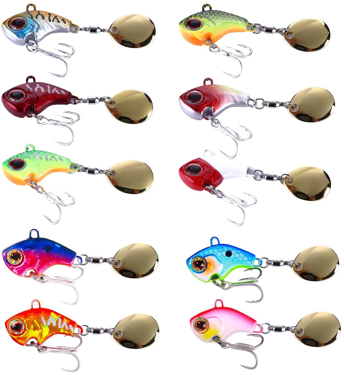 SolidKeus - Set van 10 Spinner Visserslures voor Diverse Vissen