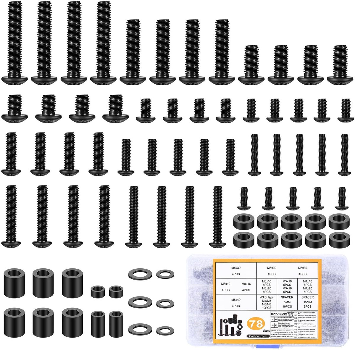 SolidKeus - Universele TV Beugelschroeven Set, 78 Stuks