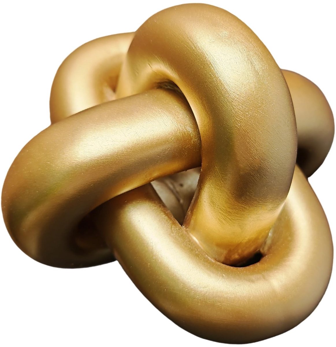 SolidKeus - Gouden Knoop Sculptuur van Hars voor Woondecoratie