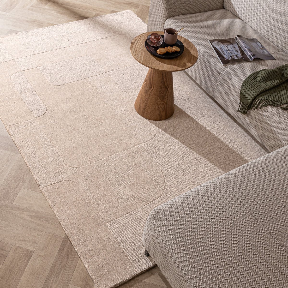 Studio Clarice Wollen vloerkleed - Giselle Abstract Creme - 200x290cm