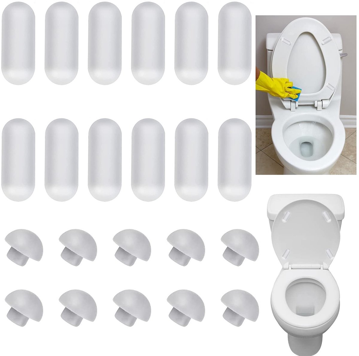 SolidKeus - 24 Stuks Toiletzitting Buffer Vervangingsset