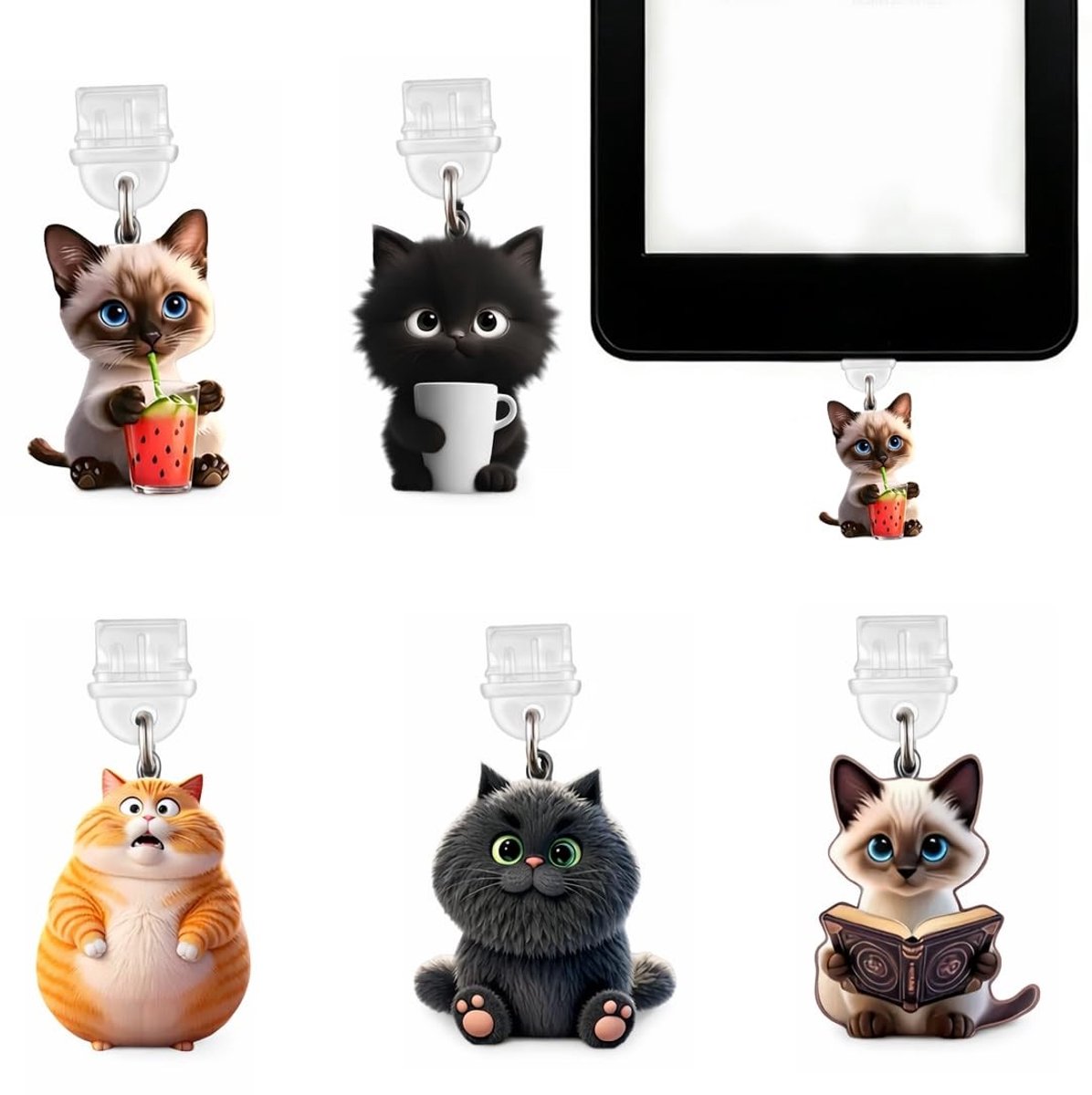 SolidKeus - Set van 5 Schattige Stofhoezen voor Kindle en Kabels