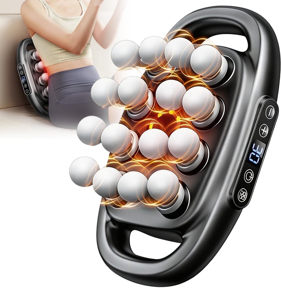 SolidKeus - Massagepistool met 16 Opzetstukken en 9 Intensiteitsniveaus