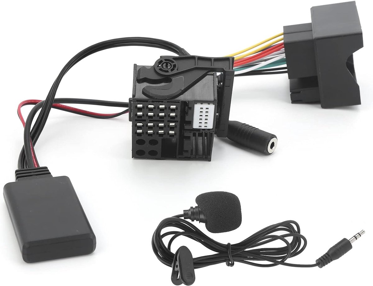 AUX-adapter Bluetooth 59,1 inch kabel Bluetooth 5.0 AUX adapter o Bluetooth-module auto met microfoon, geschikt voor E60 E63 E64 E65 E66 E87, boordcamera