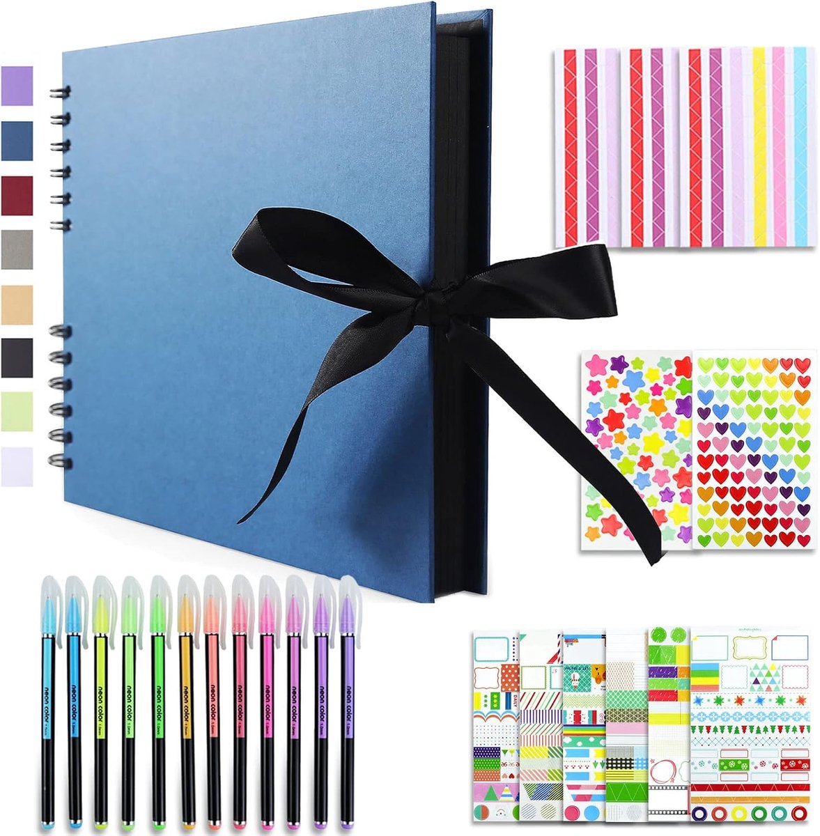 Scrapbook Kit Fotoalbum 28,5x21 cm DIY 80 Pagina's Zijden Lint Craft Papier Album voor Gastenboek Verjaardag Bruiloft Valentijnsdag