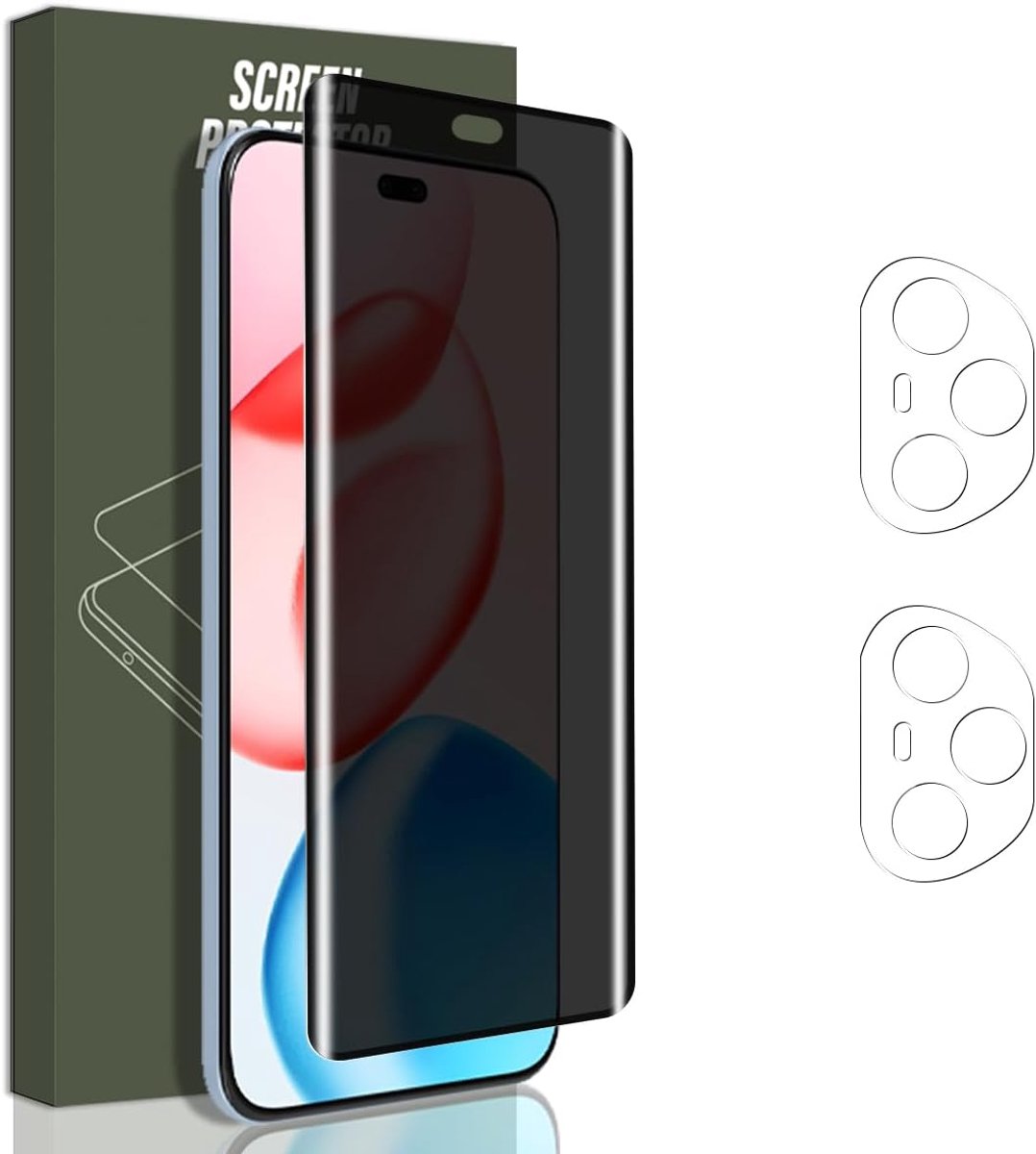 Anti-spion gehard glas voor Honor 400 Pro 5G, bevat 1 stuks privacyschermbescherming en 2 stuks achtercamerabescherming, displaybescherming voor Honor 400 Pro 5G