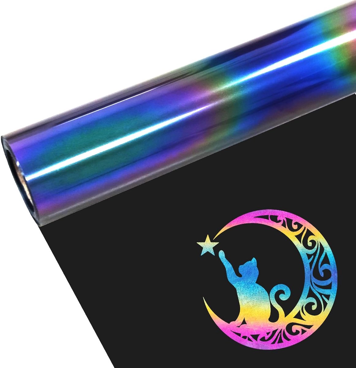 Textiel, 30,5 cm × 1,5 m Reflekterende Regenboog Transferfolie Textiel (Reflekterende Regenboog, 30,5cm×1,5m)