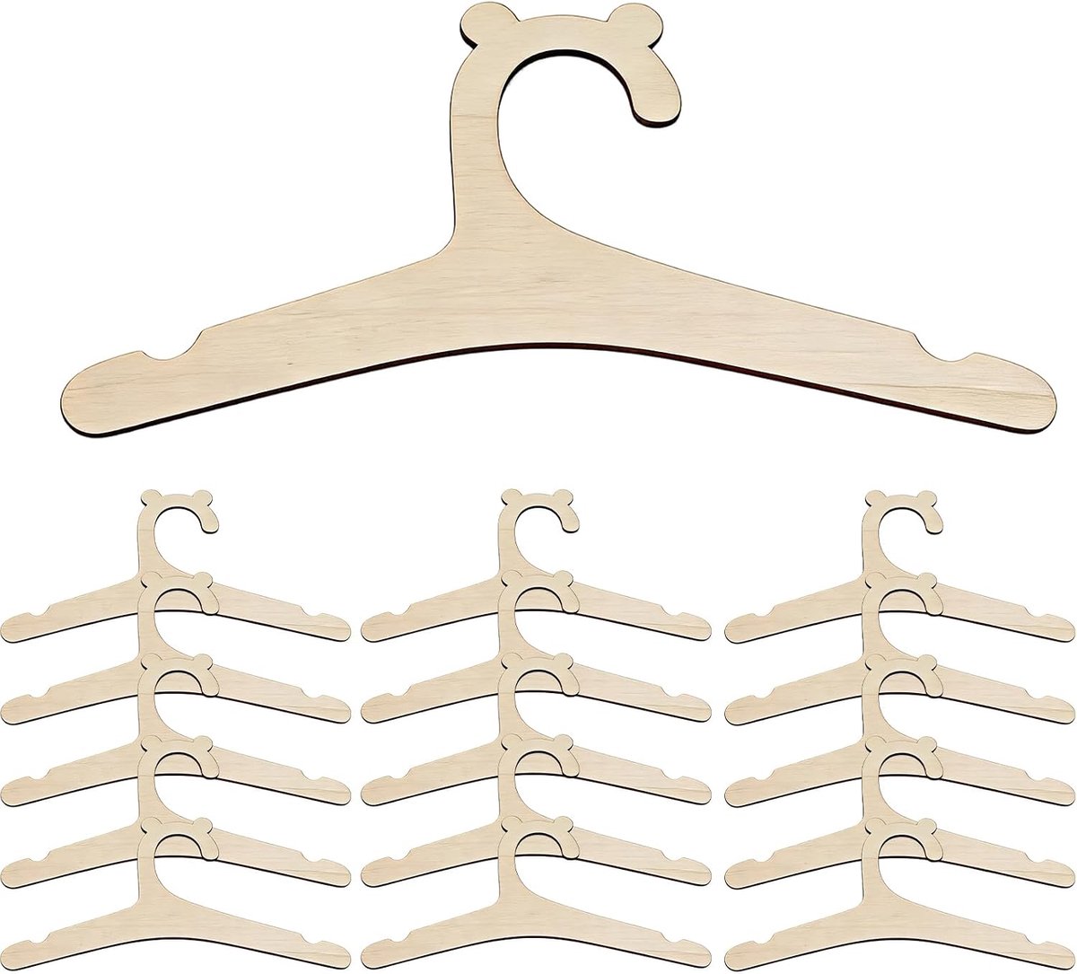 Kleerhangers voor baby's met berenmotief, kinderkleerhangers met antislip groeven, perfect voor opslag en doe-het-zelf, cadeau-idee voor baby's (15,5 x 22,7 cm)