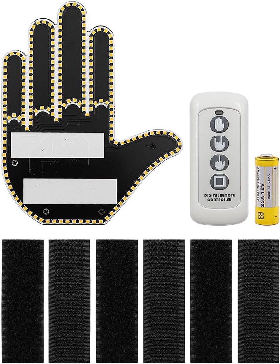 LED-licht met afstandsbediening Auto-achterruit Vingerlicht Leuk vingergebaar Licht Voertuigaccessoires