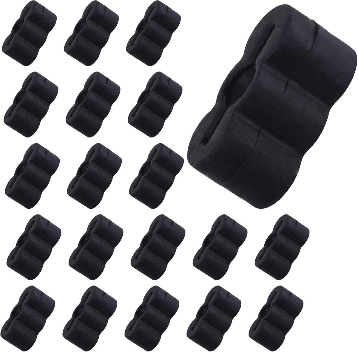 20st Schuifblokkers voor Lades, Universeel Rubber Eindstops Reserveonderdelen voor Ladegeleiders Kast Kommode (Zwart)