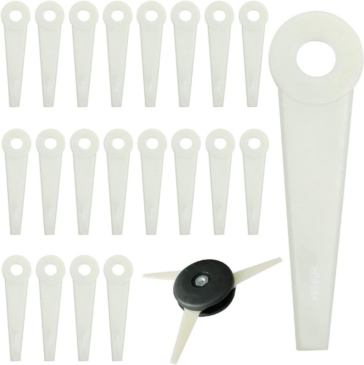 Messen voor grastrimmer, 20 stuks, kunststof, kunststof messen, grastrimmer, voor Stihl grastrimmer Polycut 5-3,6-2,6-3,7-3,10-3,20-3,40-3,41-3