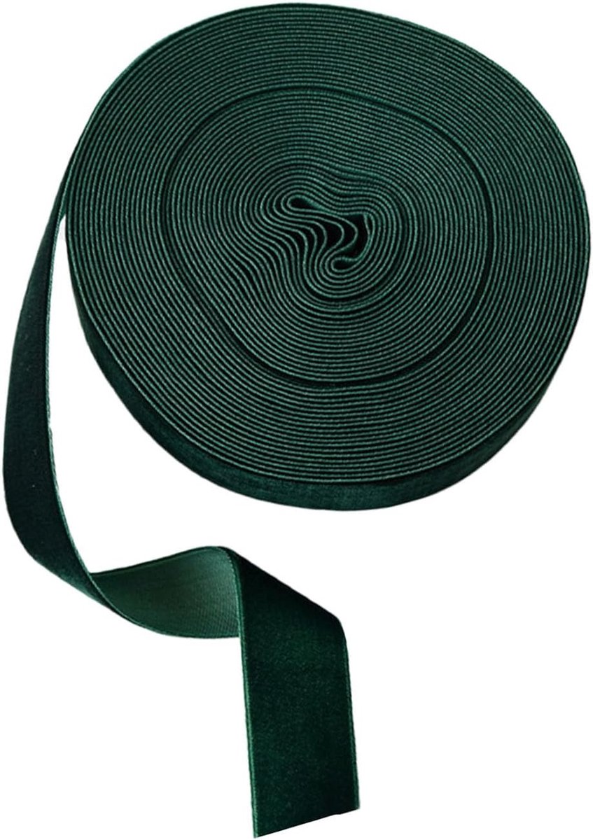 Fluwelen band, 10 m x 2,5 cm, lint, cadeauverpakkingslint, verpakkingsaccessoires voor cadeau, boeket, kerstdecoratie, bruiloft (diepgroen)