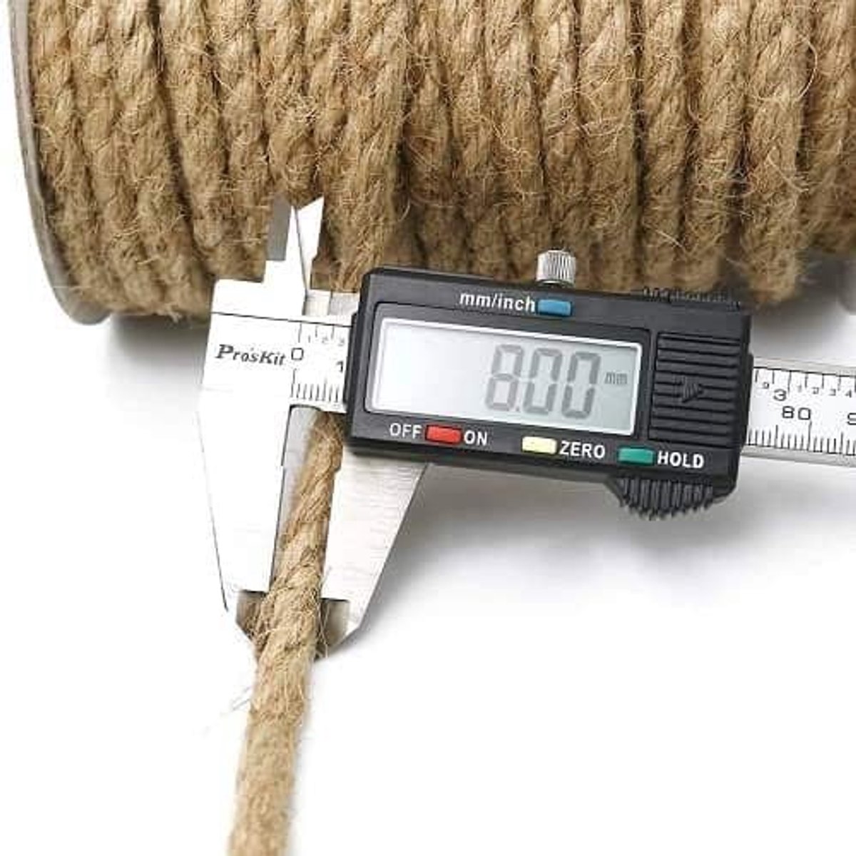 Touw | Jute touwrol | Touw voor doe-het-zelf, meubeldecoratie, inpakken, tuinieren, kleermakerij, handwerk | 10 meter lang x 8 mm dik