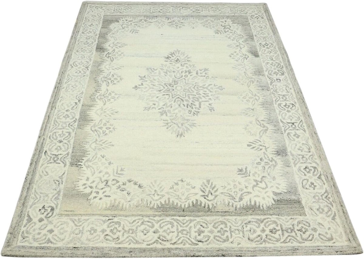 Tapijt 100% wol 160 x 230 cm Handgemaakt Handgetuft T1037