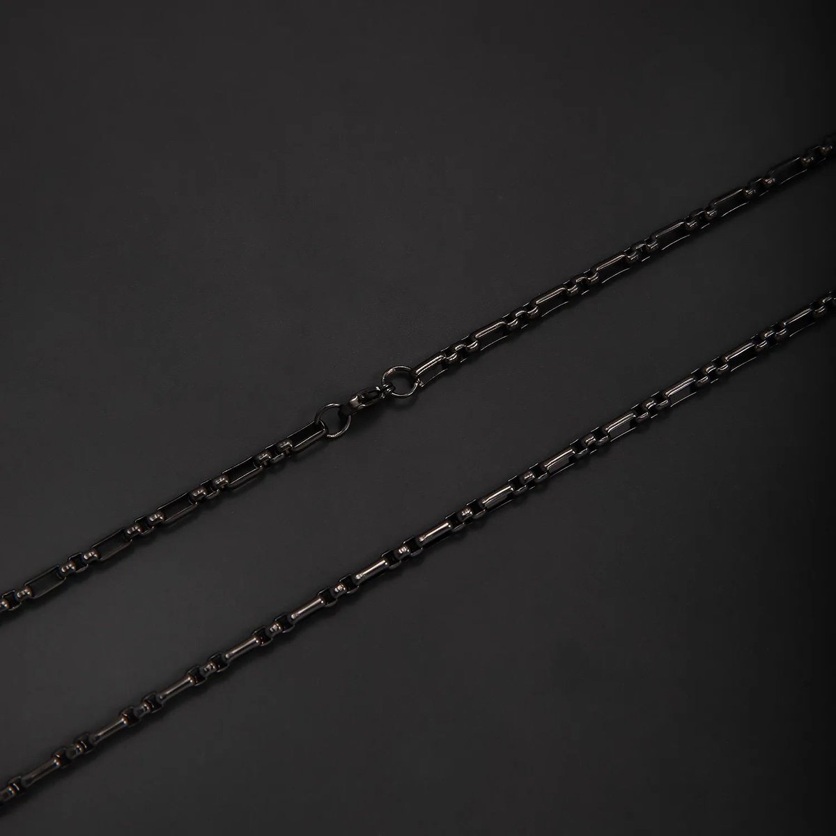 Stalen Fantasie Jasseron Ketting Zwart RVS – 2.5mm - 40cm