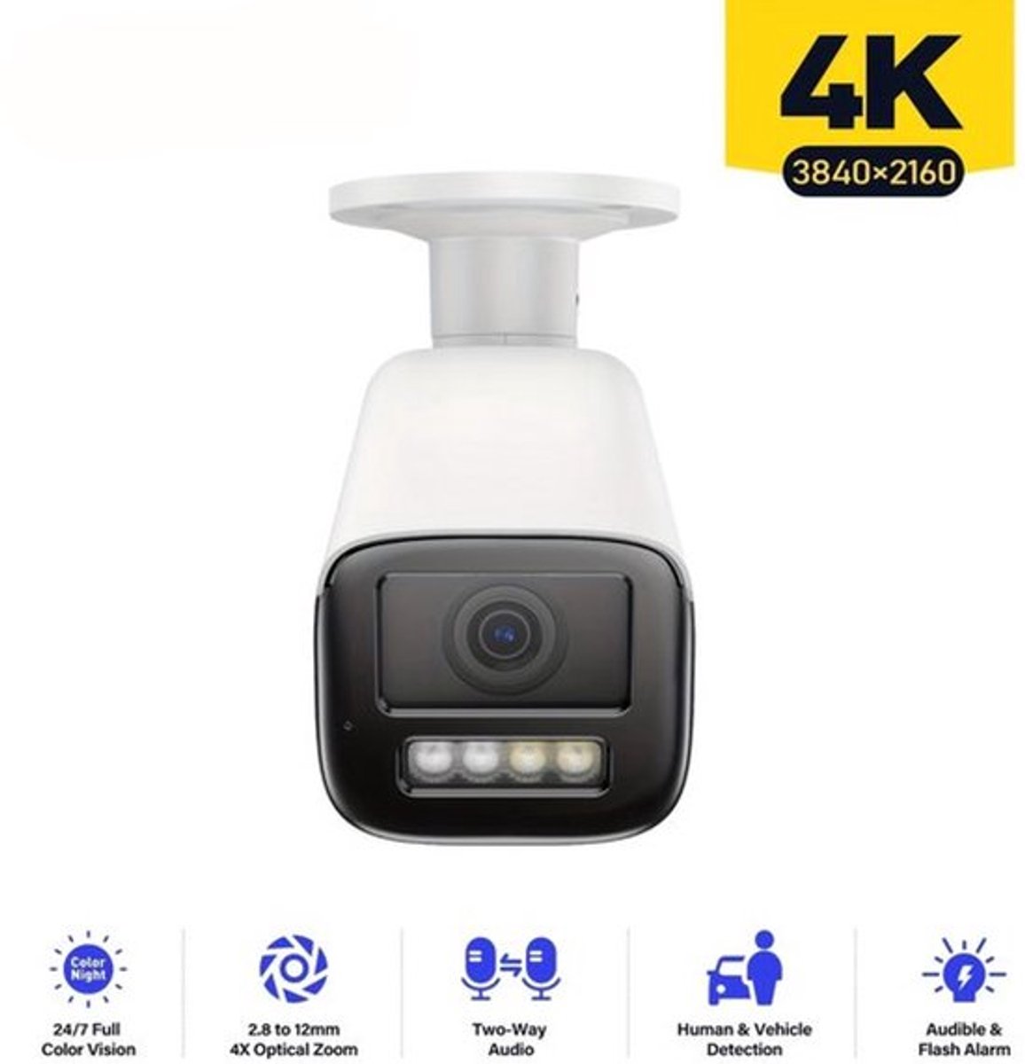 Beveiligingscamera – Camerabewaking – Bewakingscamera – Buitencamera – IP Camera – 4X Optische Zoom – Kleurennachtzicht Met Anti-Fog