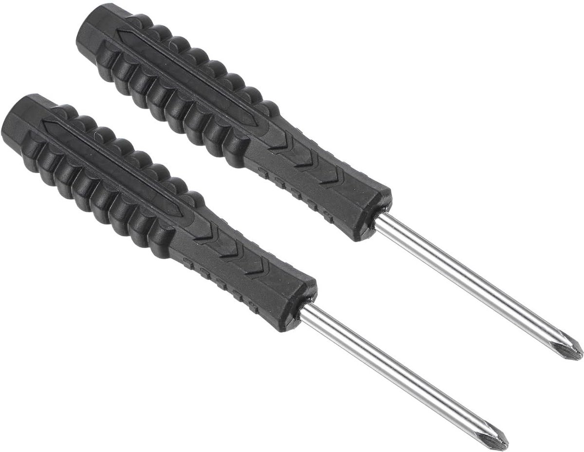 Mini kruiskopschroevendraaier, 4,0 mm kruiskop met zwart handvat voor kleine apparaten, 2 stuks