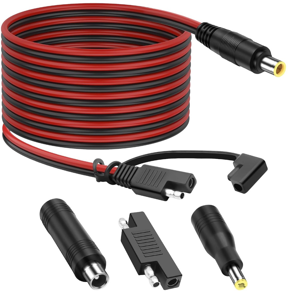 14AWG SAE naar DC 7909 8 mm verlengkabel met SAE polariteit omgekeerde adapter & DC5525 / 8020 converter zonne-stroomkabel voor zonnepaneel auto RV draagbare krachtcentrale - 1,8 m