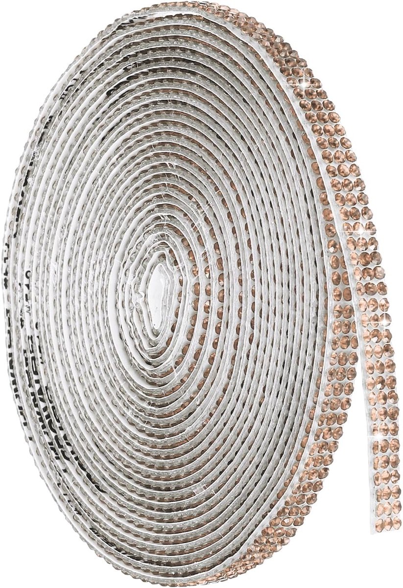 4 Yard Zelfklevende Bergkristal Strip 3 Rijen Glitter Kristal Strip Sticker Voor DIY Kunst Ambachten Bruiloft Party Auto Telefoon Decoratie Champagne