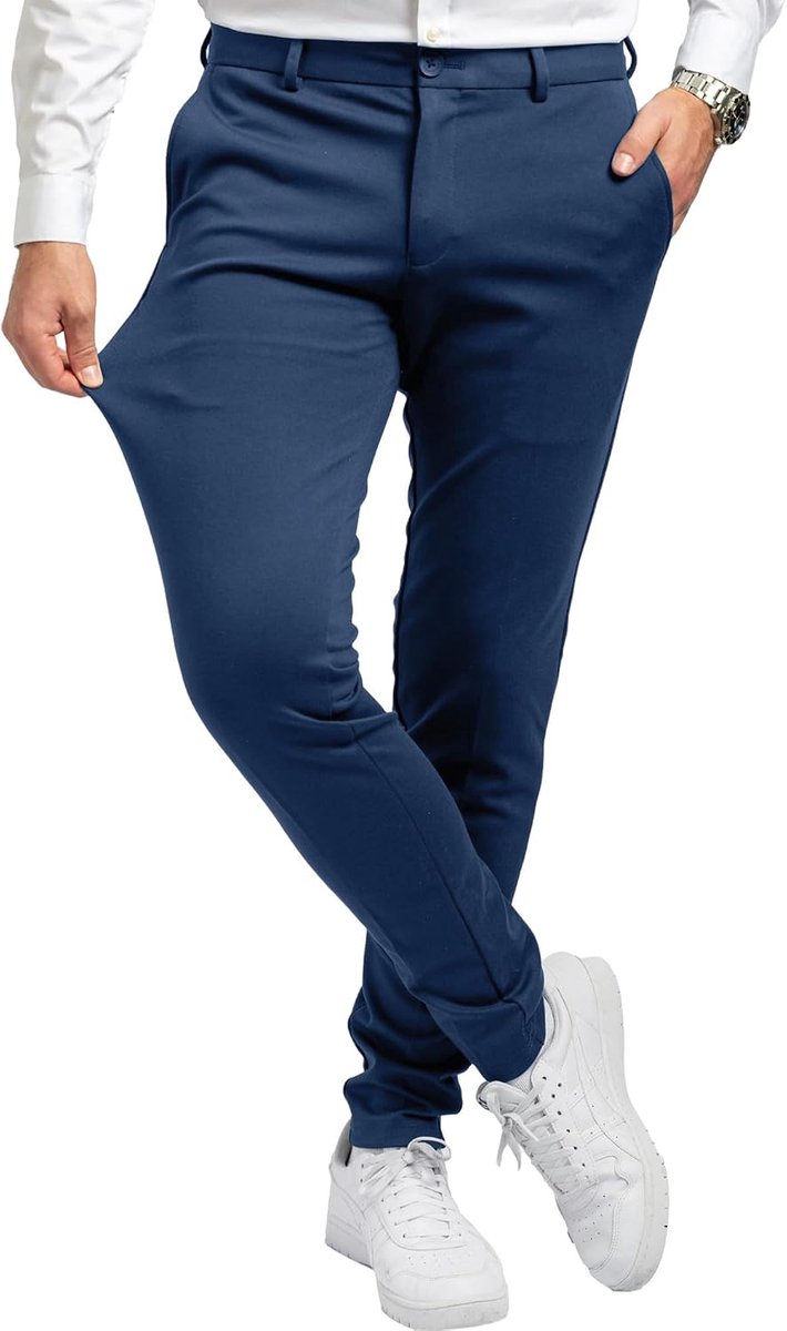 Pants Stijlvolle slim fit herenbroek, stretch, aangename praktische herenbroek voor business en vrije tijd, comfortabele stoffen broek voor heren