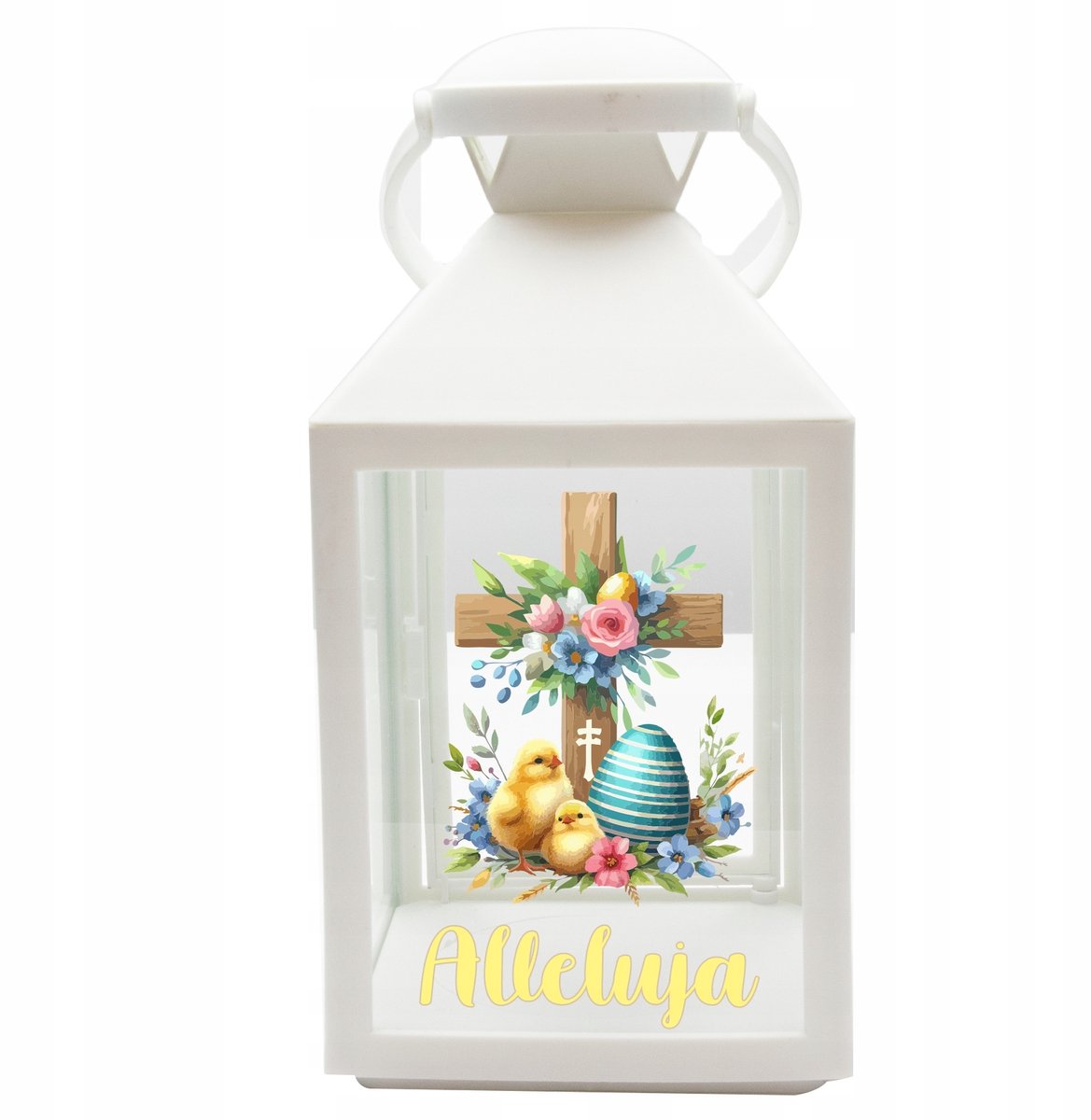 Witte Paas Znicz Graf Lantaarn voor Graf - 20cm