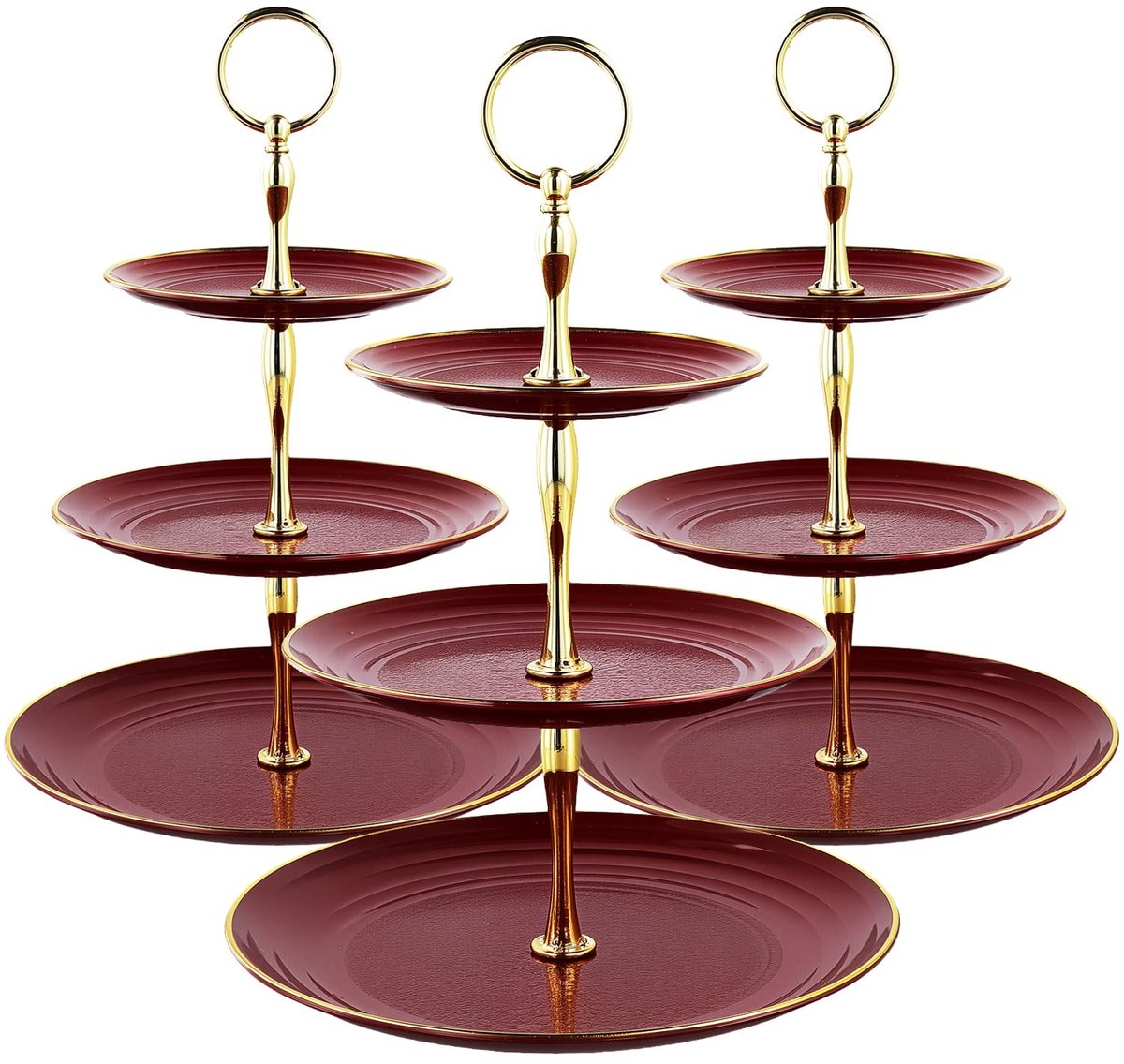 SolidKeus - Elegante 3-Laags Cake Stand met Gouden Accenten