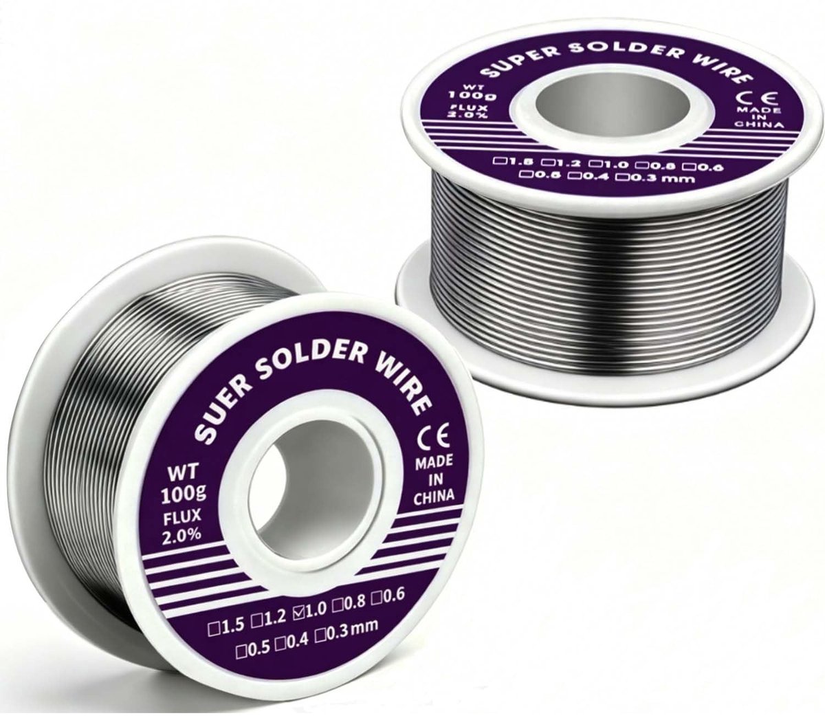 SolidKeus - 2 Stuks Loodvrij Soldeerdraad met Vloeimiddel 100g