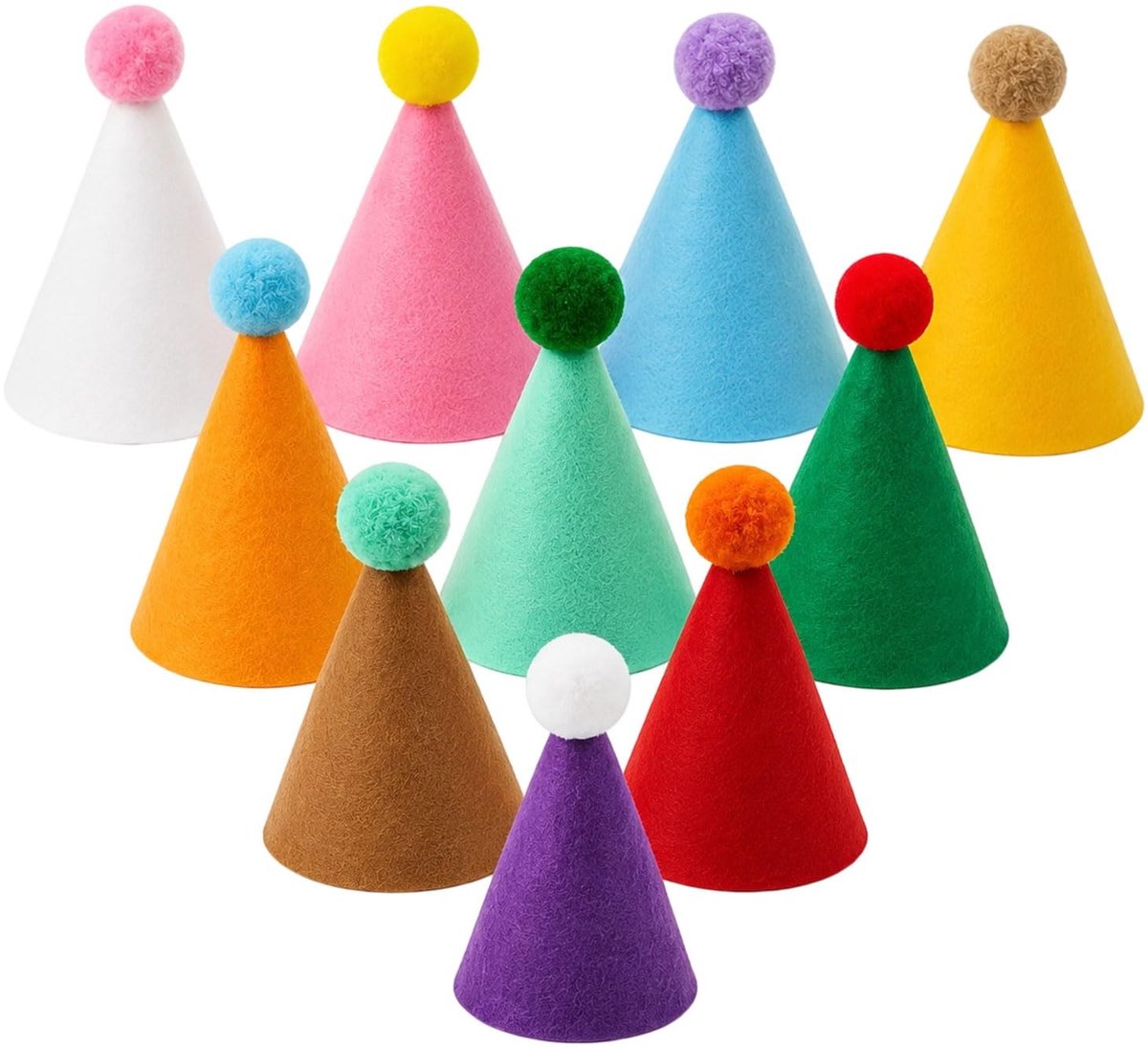 SolidKeus - 10 Mini Verjaardags Hoedjes voor Dieren en Decoratie