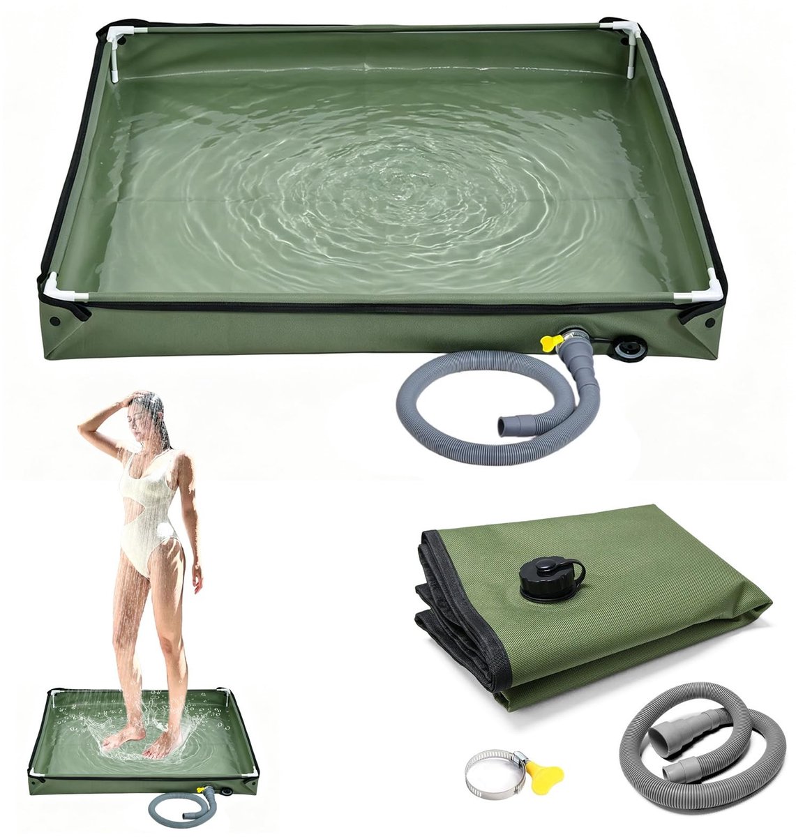 SolidKeus - Opvouwbare Douchebak 80x80cm voor Camping